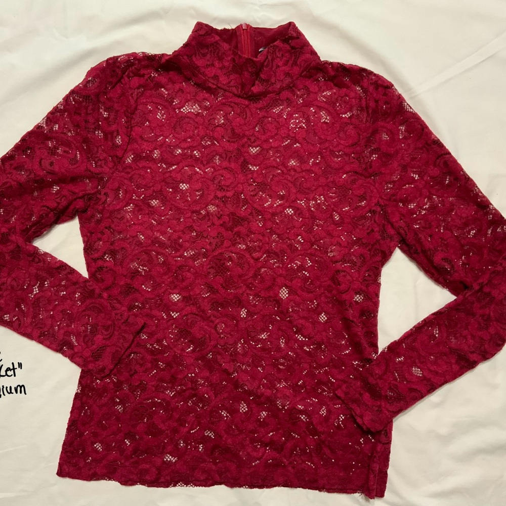 Red and White Heart Pattern Sweater - Picture 14 of 16